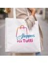 Shopper in TNT bianca manici lunghi personalizzata