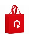Shopper in TNT color 80gr con manici lunghi e soffietto stampata