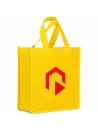 Shopper in TNT color 80gr con manici lunghi e soffietto stampata