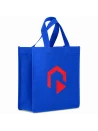 Shopper in TNT color 80gr con manici lunghi e soffietto stampata
