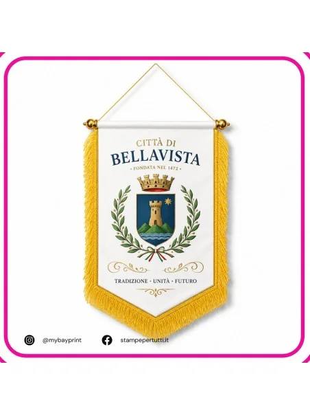 Gagliardetto pentagonale 25x35 cm stampata